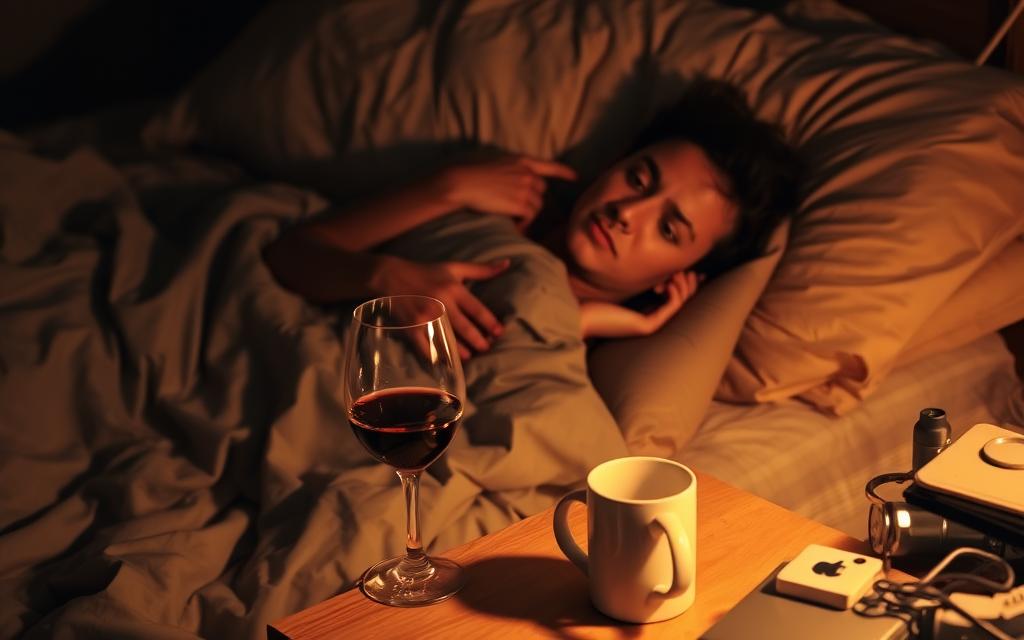 sleep disruption from alcohol and caffeine